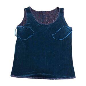 Onyx Nite Women's Blue and Gold Sleeveless Size L